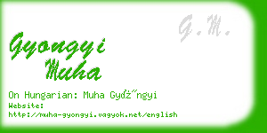 gyongyi muha business card